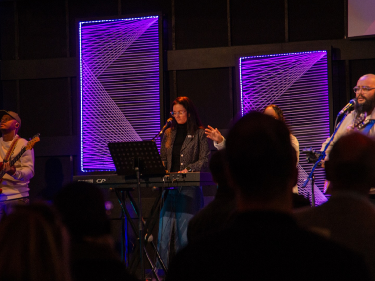 Dee in worship band